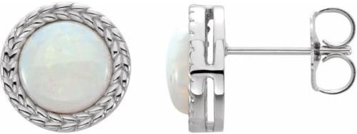 14 Karat Weißgold Opal-Opal Ohrringe Ohrstecker für Frauen, Einheitsgröße, Edelstein Metall Edelstein Goldfarben Metall, Opal