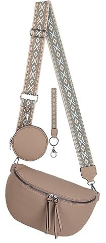 Bauchtasche Umhängetasche Crossbody-Bag Hüfttasche Kunstleder Italy-Design (Soil)