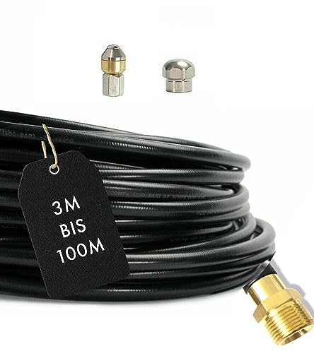 Rohrreinigungsschlauch für/kompatibel passend zu Kränzle mit M22x1,5 AG inkl. 2 Düsen Kanalratte (8 Meter)