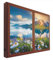 CCRETROILUMINADOS Finestre finte Quadro decorativo illuminato Campo di Margherite e Lavanda