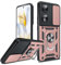 LeYi Coque pour Honor 90 5G(Pas Honor 90 Lite) Antichoc avec Full Protection Caméra Coulissante,Anneau Support, Étui de PC Dur et TPU Silicone Militaire Anti-Rayures Coque Honor 90-Rose