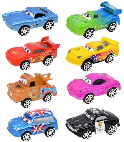 Simmpu 8pcs Mini Race Cars Figure Set Racing Car Toys,Truck Car Model Cake Topper Cake Decoration Cars For Kids,Mini Play Vehicle Children Birthday Party Gift for Boys Girls