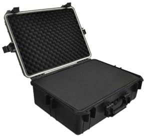 ARKEM Flight Case Aluminium Foam Microphone Camera Photography Carry Lock Storage Box,Transport Hard-Case Black w/Foam 35 Liter capacity