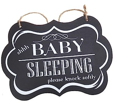 Amosfun Pulsador Inalámbrico No Molestar Shhh Durmiendo Letrero Decorativo De Madera