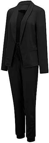 Bastwahl Hosenanzug Damen Business Mode Langarm Anzug Set Hosenanzug Blazer Slim Fit Karo Kariert Streetwear Anzugjacke und Anzughosen mit Taschen Workout Casual Sportlich