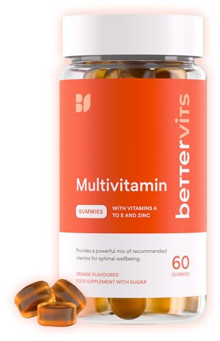 Bettervits Multivitamin Gummies for Women & Men, Zinc, Biotin, K2 | 60 Ct | Vitamins A, C and D Support Immune and Energy | B Complex for Tiredness and Fatigue | Iodine for Nervous and Thyroid Function