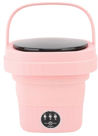 Lavadora Portátil 6L Plegable IPX4 Impermeable Mini Lavadora, Lavadora Portátil de Viaje para Apartamentos Mini Lavadora Plegable (Rosado)