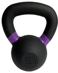 Fitness First Powder Coated Cast Iron Kettlebell - Powder Coated for Durability, Available in Multiple Weights - Ideal for Strength Training and Conditioning (6 kg)