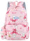 Roffatide Cartoon All Over Print Casual Rucksack Laptop Rucksack Fahrrad Reisen Wandern Rucksack Tagessack Pink (mit niedlichen Anhängern)