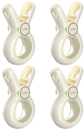 Lot de 4 grandes pinces à linge en bois, sans empreinte, pinces à serviettes pour chaises longues de plage, pinces à roulade, pinces de plage – Pinces polyvalentes pour la maison et l'extérieur