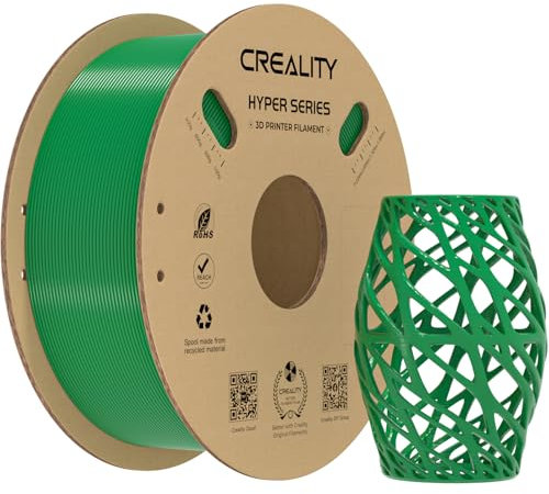 Creality Hyper PETG Filament 1,75mm (Grün), 2024 Neues 1kg 3D-Drucker Filament PETG Hochgeschwindigkeit, 3D-Druckmaterialien für die Meisten 3D-Drucker K1/ K1 MAX/ K1C (1kg/ Spule)