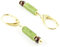 Hängeohrringe mit grüner Jade und dunkelrotem Granat, vergoldetes 925er Silber