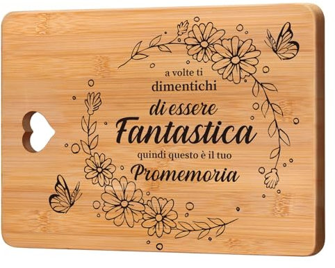 Idee Regalo Donna Compleanno, Regalo Rappresentante di Classe Donna, Tagliere di Bambù, Regali Inspiranti per Migliori Amica, Sorelle, Colleghi Mamma.