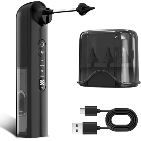 Oleswer Ear Wax Removal, Ear Cleaner, Safe Ear Wax Removal Kit, 4 Modes-Ear Irrigation Flushing System, Earwax Removal Kit - IPX7 Waterproof (Black)