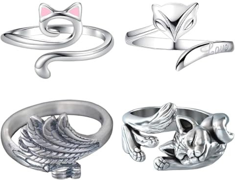 WeddHuis 4 Stück Häkelring Für Finger Metall Offene Garnführung Häkelringe Verstellbar Geflochten Schnelleres Stricken Fingerhut Zubehör Für Häkeln Mutter Oma Geschenke (Mehrfarbig)