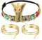 3 Stück Ägyptisches Kostüm Zubehör,Kleopatra Accessoires,Cleopatra Accessoires,Kleopatra Kostüm Damen, Cleopatra Schmuck mit 2 Schlangen Armbänder,für Halloween,Rollenspiel-Party,Karneval,Mottoparty