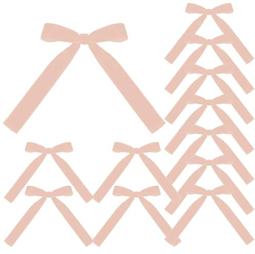Fiocchi Decorativi Natalizi In Velluto - Fiocchi In Velluto Da 12 Pezzi Per Albero Di Natale | Fiocchi Multifunzionali Per Albero Di Natale In Velluto | Fiocchi Natalizi In Velluto (rosa)