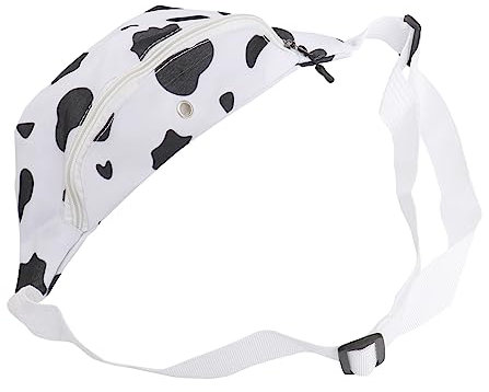Happyyami 1Stk Kuhbrusttasche Riementasche Hüfttasche für Damen Tasche im Kuh-Design Gürteltasche Stillen Kuhmuster Brusttasche Weiße Brusttasche mit Kuhmuster Umhängetasche Bauchtasche Pu