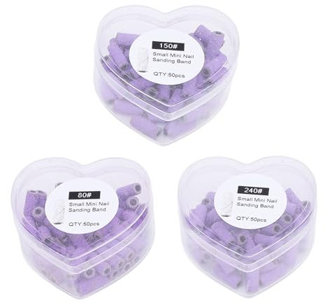 150 Piezas Brocas para Uñas Bandas de Lijado Grano 150 240 80 Eliminación de Callos de Piel Muerta Lima de Uñas Bandas de Lijado para Uñas Acrílicas Gel Manicura Pedicura