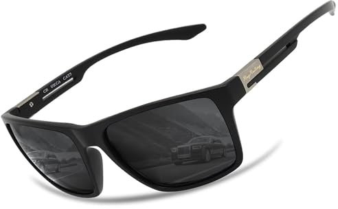 Rayruling Polarisierte Sonnenbrille Herren Damen, Sport Sunglasses Men Schwarz,Retro TR90 Ultraleicht Rahmen, UV400 HD Golf/Fahren/Angeln/Reisebrille/Outdoor-Sportarten Mode Sonnenbrillen