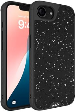 Mous for iPhone 16e Case MagSafe Compatible - Limitless 6.0 – Black Speckled Fabric - Protective Shockproof Phone Cover