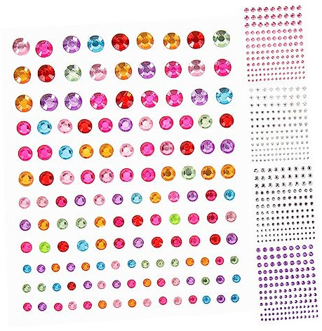 PAMINGONO 5blätter Jewels Stickers Für Transparente Und Farbige Resin Gems Aufkleber Für Handwerk Handyhüllen Scrapbooking Und Mehr Teiliges Für Kreative Dekoration