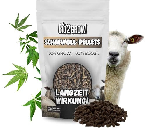Bio2Grow Schafwoll pellets Dünger 5 Kg - Grow Organisch Indoor Outdoor Anbau Pflanzen Erde
