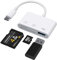 SD Card Reader for iPhone iPad, 3 in 1 Aluminum USB C to Micro SD/SD Card Adapter, Memory Card Reader Adapter, Camera Card Viewer with SD & TF card slots, Plug and Play