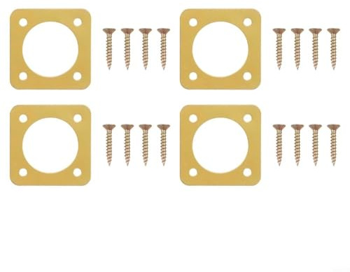 HpLive Spechtschutz Für Nistkasten, 4 Stück Metall Meisenkasten Vogelhaus Schutzplatte Aus Rostfreiem Stahl, Goldfarben, Zum Schutz Von Blauvögeln(11/8Inch)