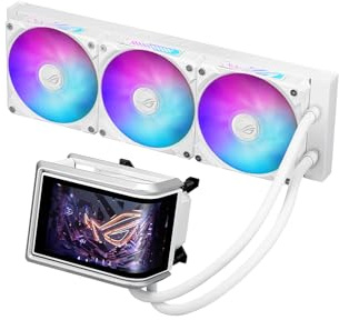 ASUS ROG Ryuo IV 360 ARGB White Edition All-in-One-CPU-Wasserkühlung | 6,67-Zoll-AMOLED-Display, 3D-Videos, Asetek Emma Gen8 V2-Pumpe, Intel LGA 1851, 1700, 1200, 115X, AMD AM5, AM4, Weiß