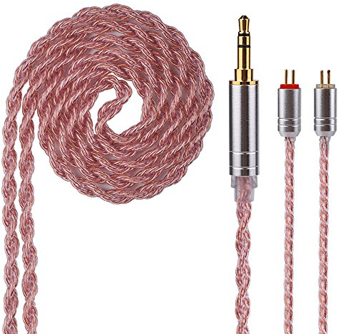 Yinyoo Upgrate 6 Cores Copper HiFi Headphones IEM Cable with 0.78mm 2 Pins Connection for ES4 ZST ZSN AS10 ZS10 CCA C10 C16 ZSX ZS10 PRO AS16 ZS7 ZSR TRN V80 V90 BA5 Blon-03 C12 (3.5mm, 2pin)