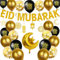 YNOUU Eid Mubarak Ramadan Feier Dekoration Latex Ballons zum Aufhängen Banner (gold)