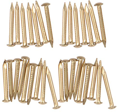 HEALLILY 200 Stück Messingnägel zum Töten von Bäumen, Entfernen von Stämmen, Kupfer-Nagelspitzen für Schiefer, Dachdeckung, 8 mm (Messing)