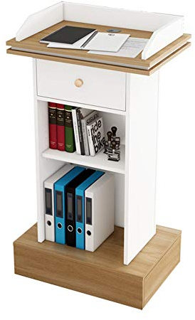 JRPT Rednerpult Dichtebrett,Welcome Desk Mit Schubladen (Mit Regalen Und Innenverkleidungen),Verstellbare Regale Solide/Grün / 110×60×45cm