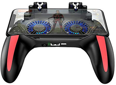 Manette de Jeu pour téléphone Portable, contrôleur de Jeu, contrôleur de Jeu Mobile avec Deux Ventilateurs de Refroidissement, Batterie de 2500 mah/5000 mah en Option, (2500 mah)