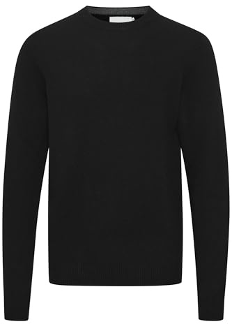 CASUAL FRIDAY CFKarl Herren Strickpullover Feinstrick Pullover mit Rippkragen Rippbündchen Regular fit, Größe:XL, Farbe:Anthracite Black (194007)