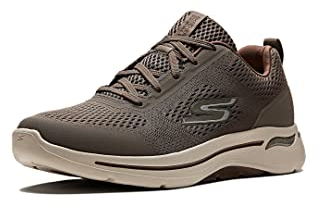 Skechers Go Walk Arch Fit Idyllic, Zapatillas Hombre, Ribete Sintético Textil Color Topo, 42 EU