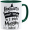 OM3® Hogwarts wasn't hiring so I teach muggles instead Kaffee-Tasse | Keramik Becher | 11oz 325ml | Beidseitig Bedruckt | Grün
