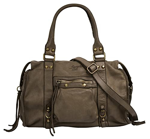 Samantha Look Shopper Echt Leder Damen | Made in Italy, Vintage Schultertasche, Umhängetasche mit Reißverschluss, große Henkeltasche | 021061