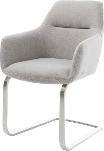 Schwingstuhl Pejo-Flex Freischwinger flach Edelstahl Stripes Hellgrau Taschenfederkern