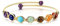 GEHECRST Schmuck 7 Chakra Armband 14K Gold Wire Armreif Partnerarmbänder Paar Armbänder einstellbar Yoga Armreif Perlenarmband Heilenstein Yoga Meditation Energietherapie (Armreif(7 Chakra))
