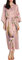 MEDUOLA Peignoirs de bain été pour Femme Peignoire Kimono de Satin Pyjama en Soie Imprimée Chemise de Nuit Longue Sexy et Éléganteà paon rose