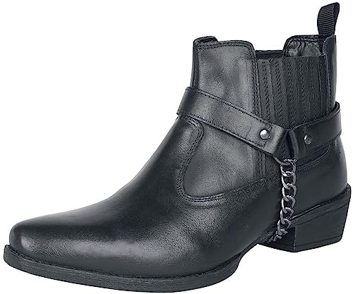 Rock Rebel by EMP Damen Schwarze Bikerboots mit Ketten-Detail EU38