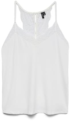 VERO MODA Vmana S/L Lace Top Noos Caraco, Blanche-Neige, XXL Femmes