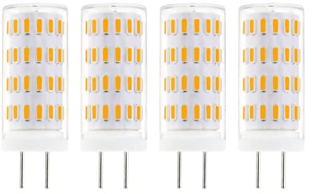 Lamsky GY6.35 LED Bulb 5W Equivalent to 50W Halogen,AC/DC 12V Warm White 2700K,GY6.35 Bi-pin Base JC Type Light Bulb for Pendant Light,Desk Light,Landscape Lighting,Non-dimmable(4-Pack)