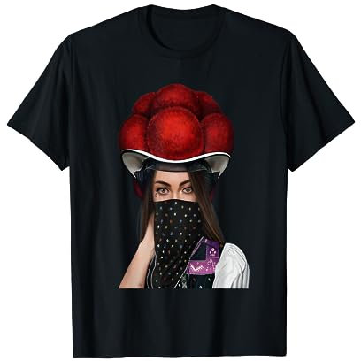 Juna Huu. Schwarzwald Tees - Cool Bollenhut Black Forest Damen T-Shirt, Schwarz, Kurzarm, S, Klassische Passform