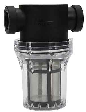 jackfru Filtro per pipeline, filtro pompa 1/2, con 100 maglie in acciaio inox, 20 mm, filtro in linea per irrigazione giardino (nero 1/2)