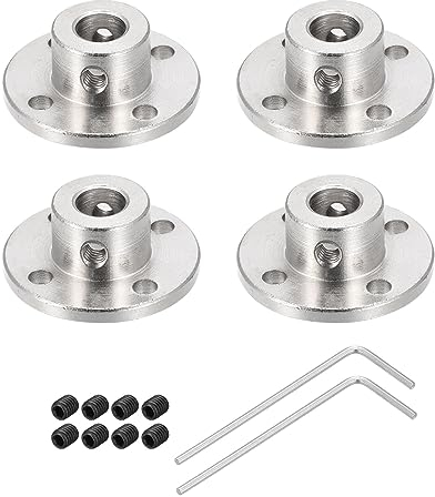 Rebower 8mm Starre Flansch Kupplung Anschluss Motor Welle Kuppler (mit 8pack Befestigung Schraube M2 Sechskant Wrench),[für Basteln Schrittmotoren]-4 Pack