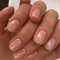 Cubahop 24pcs French Short Square Press Nails Nude White gloss faux ongles Acrylique Art ensemble complet de faux ongles sticky Nails pour femmes et filles (A)