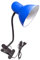 Lampada da Tavolo in Metallo con Braccio flessibile Testa Girevole e pinza Attacco E27 Ideale per Scrivania lettura studio (Blu con pinza)